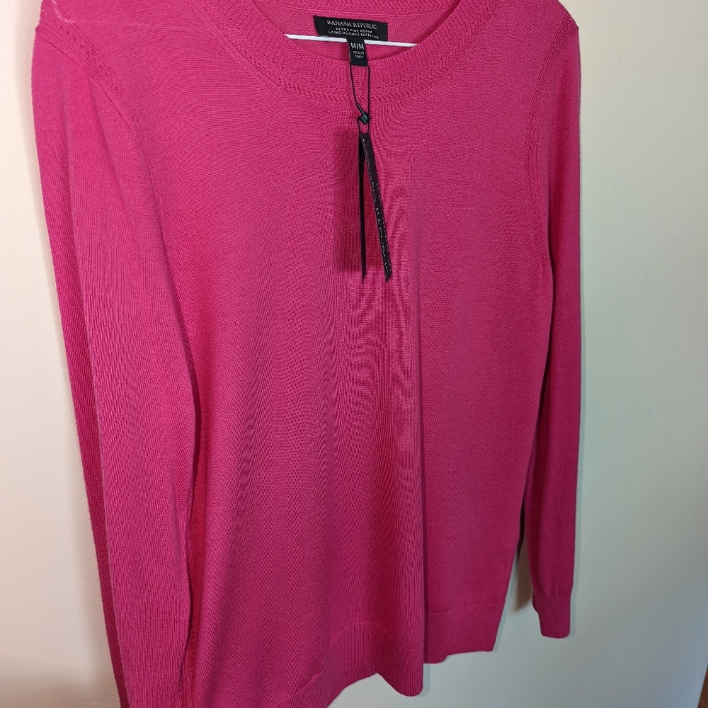 Banana Republic Long Sleeve Woman's Top Merino Wool NWT